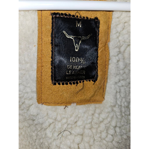 Vintage Unisex Kids Brown Leather Vest Size M (Made in Mexico) - Picture 7 of 11